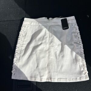 Forever 21 White Lace-Up Skirt